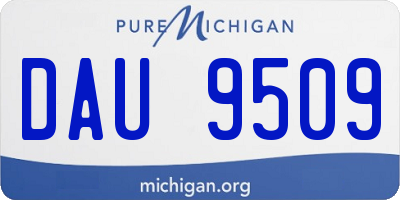 MI license plate DAU9509