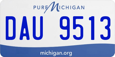 MI license plate DAU9513