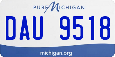 MI license plate DAU9518