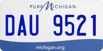 MI license plate DAU9521