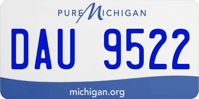 MI license plate DAU9522