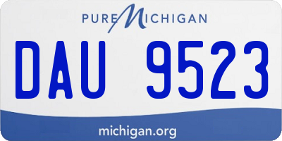 MI license plate DAU9523
