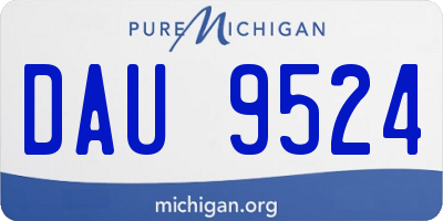 MI license plate DAU9524