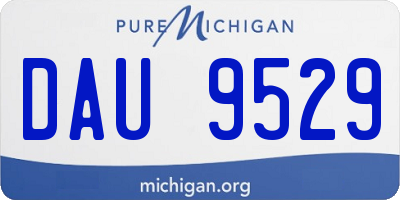 MI license plate DAU9529
