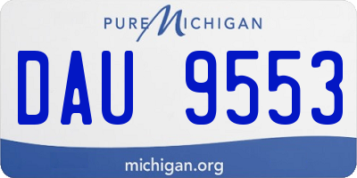MI license plate DAU9553