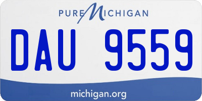 MI license plate DAU9559