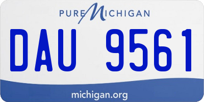 MI license plate DAU9561