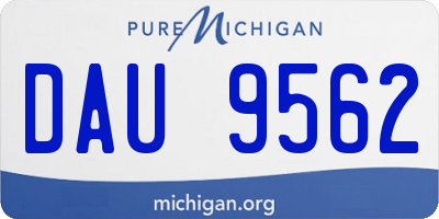 MI license plate DAU9562