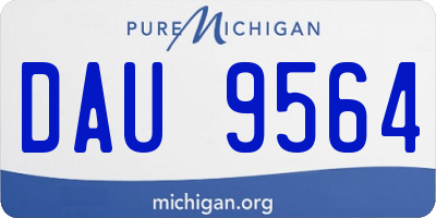 MI license plate DAU9564
