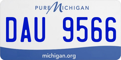 MI license plate DAU9566