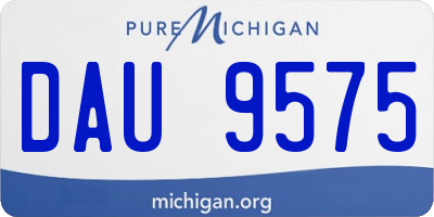MI license plate DAU9575