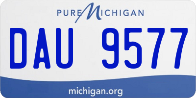 MI license plate DAU9577