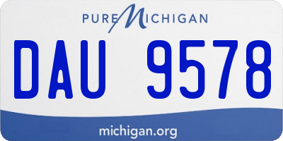 MI license plate DAU9578