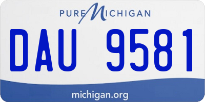 MI license plate DAU9581