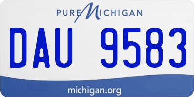 MI license plate DAU9583