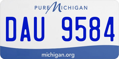 MI license plate DAU9584