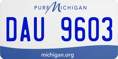 MI license plate DAU9603