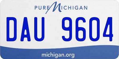 MI license plate DAU9604