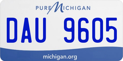 MI license plate DAU9605