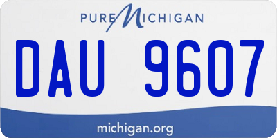 MI license plate DAU9607