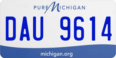 MI license plate DAU9614