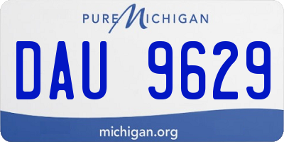 MI license plate DAU9629