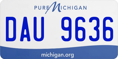 MI license plate DAU9636