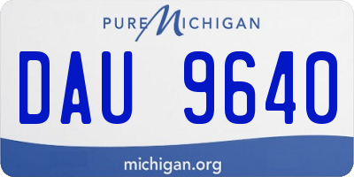 MI license plate DAU9640