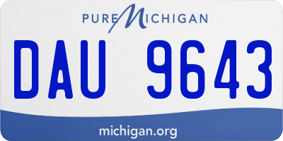 MI license plate DAU9643