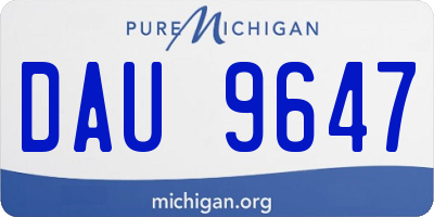 MI license plate DAU9647