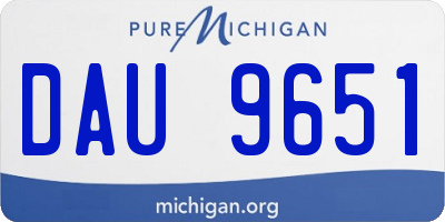 MI license plate DAU9651