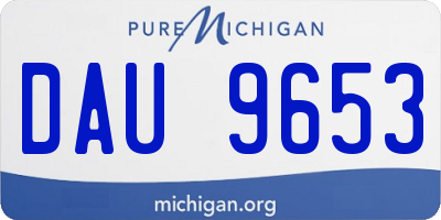 MI license plate DAU9653