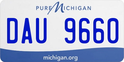 MI license plate DAU9660