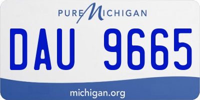 MI license plate DAU9665