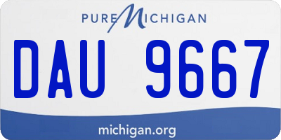 MI license plate DAU9667