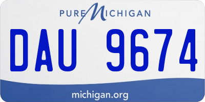 MI license plate DAU9674