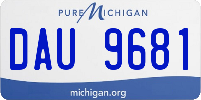 MI license plate DAU9681