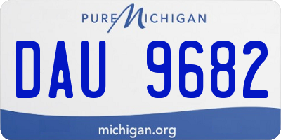 MI license plate DAU9682
