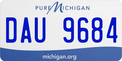 MI license plate DAU9684