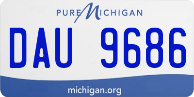 MI license plate DAU9686