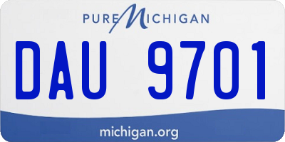 MI license plate DAU9701