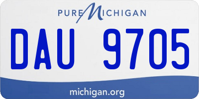 MI license plate DAU9705