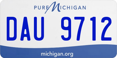 MI license plate DAU9712