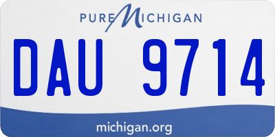 MI license plate DAU9714