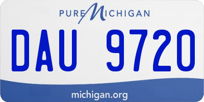 MI license plate DAU9720