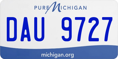 MI license plate DAU9727