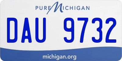 MI license plate DAU9732