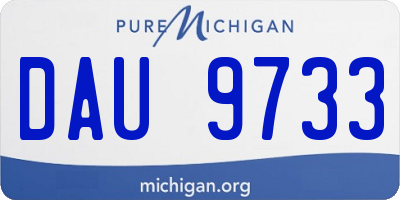 MI license plate DAU9733
