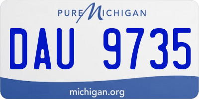 MI license plate DAU9735