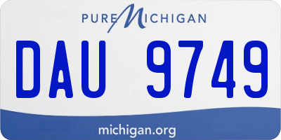 MI license plate DAU9749